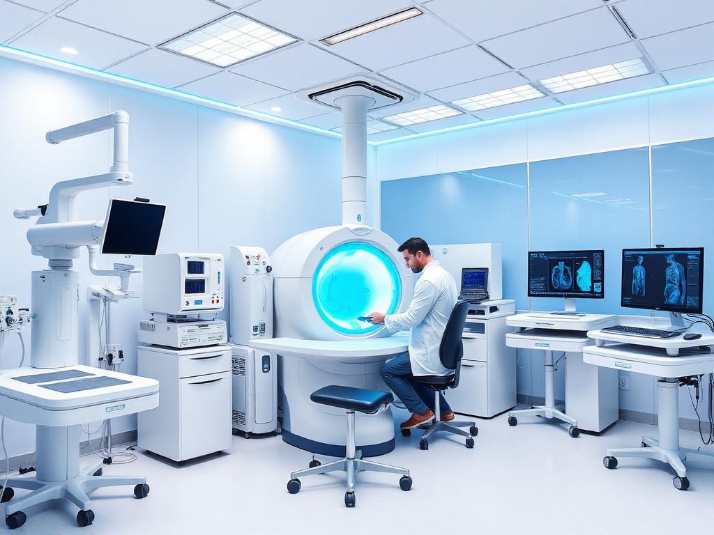 Modern pulmonary function laboratory with advanced diagnostic equipment